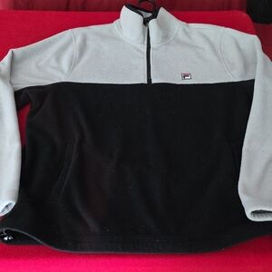 Fila Black and White Zip Up Sweater